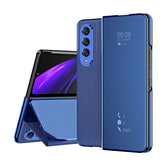 Smart Mirror Clear View Flip Case Luxury Magnetic Leather Kickstand Shockproof Cover For Samsung Galaxy Z Fold3 Fold4 Fold5 - Mycasety Mycasety
